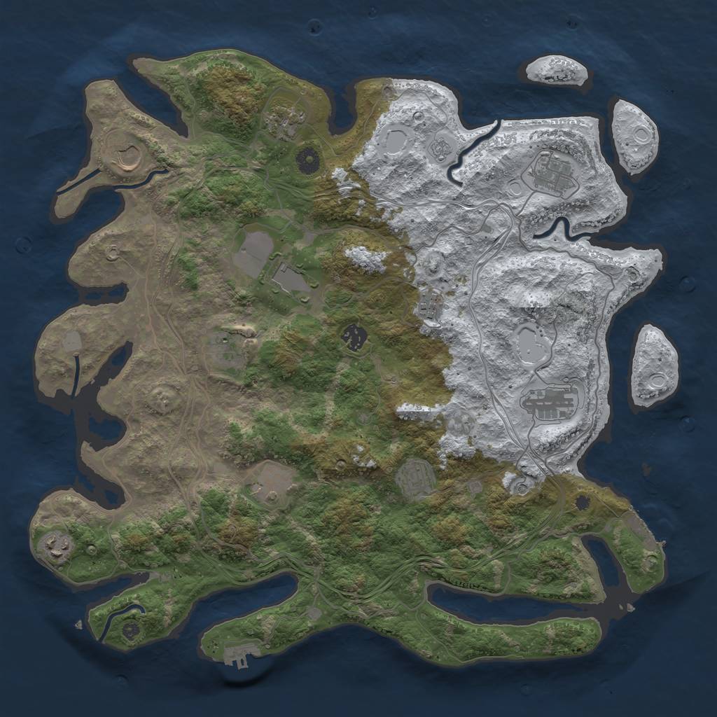 Rust Map: Procedural Map, Size: 4250, Seed: 1547008505, 20 Monuments