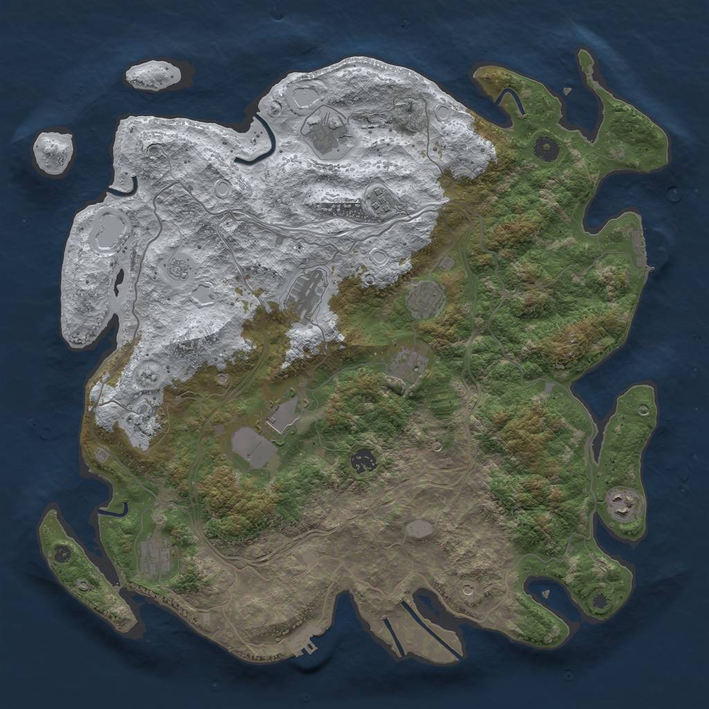 Rust Map: Procedural Map, Size: 4250, Seed: 7706686, 19 Monuments
