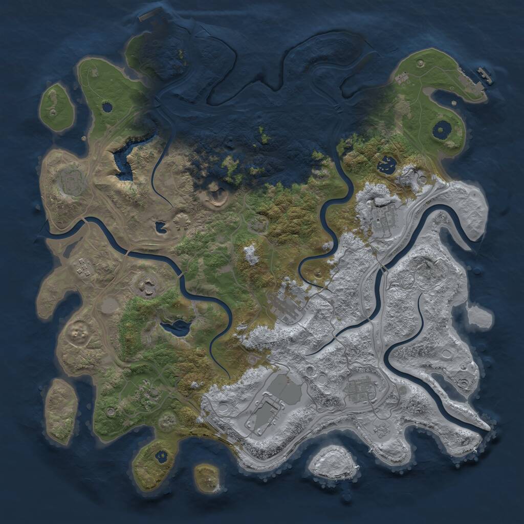 Rust Map: Procedural Map, Size: 4250, Seed: 1604598677, 16 Monuments