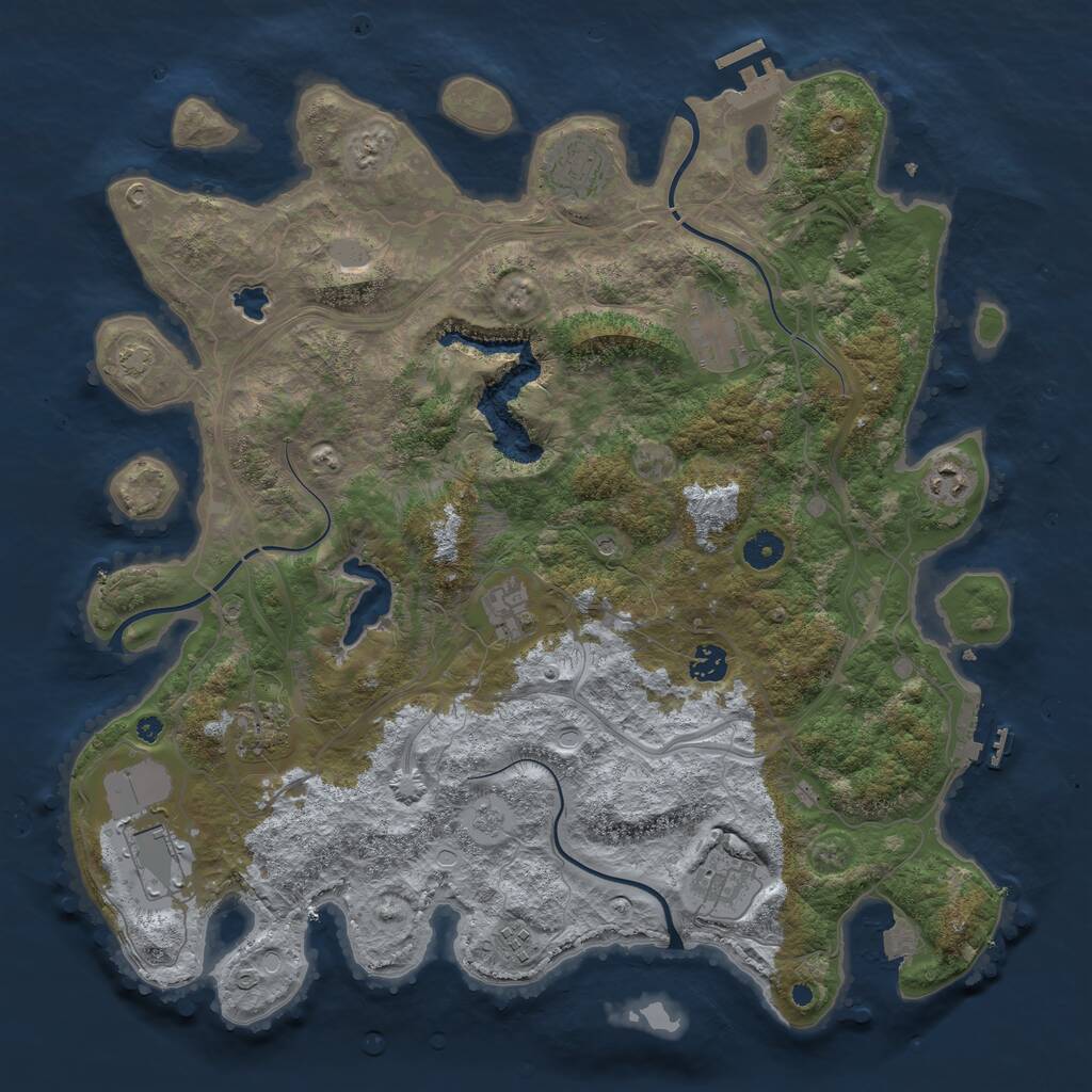 Rust Map: Procedural Map, Size: 4250, Seed: 1245344352, 15 Monuments
