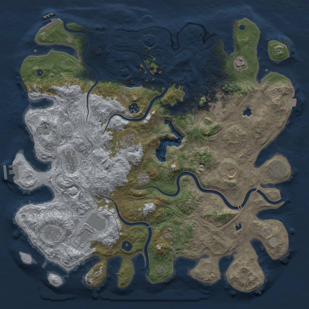 Rust Map: Procedural Map, Size: 4500, Seed: 1905, 17 Monuments