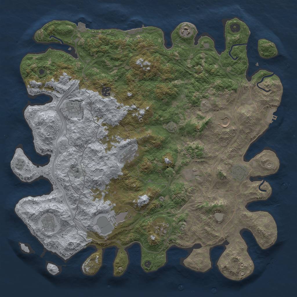 Rust Map: Procedural Map, Size: 4500, Seed: 1905, 19 Monuments