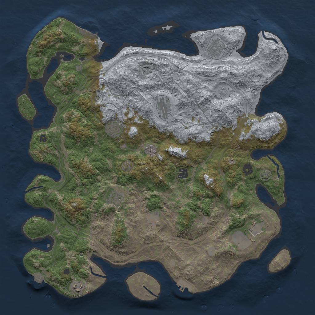 Rust Map: Procedural Map, Size: 4300, Seed: 2806, 17 Monuments