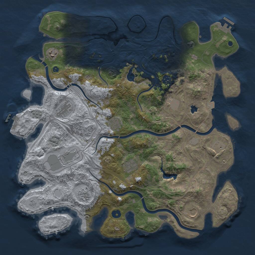 Rust Map: Procedural Map, Size: 4300, Seed: 19901976, 17 Monuments