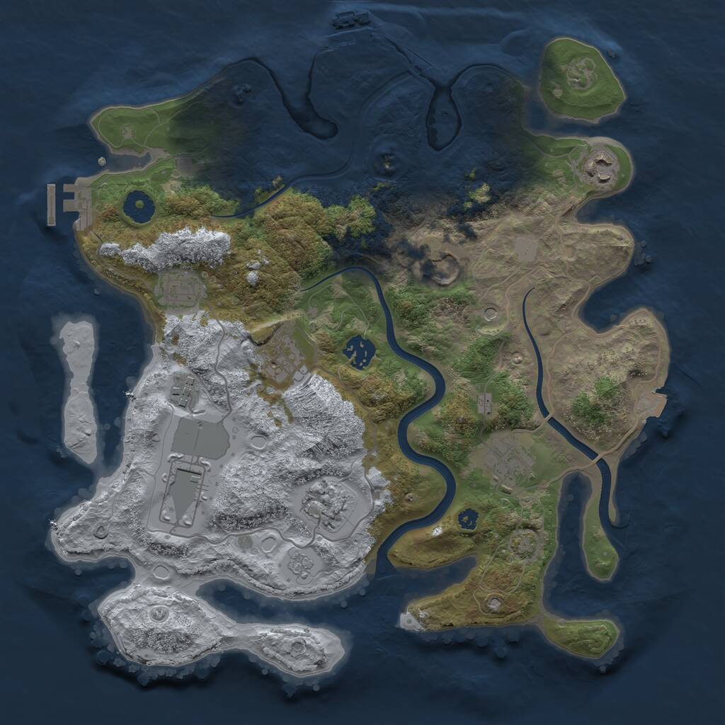 Rust Map: Procedural Map, Size: 3500, Seed: 1795599026, 15 Monuments