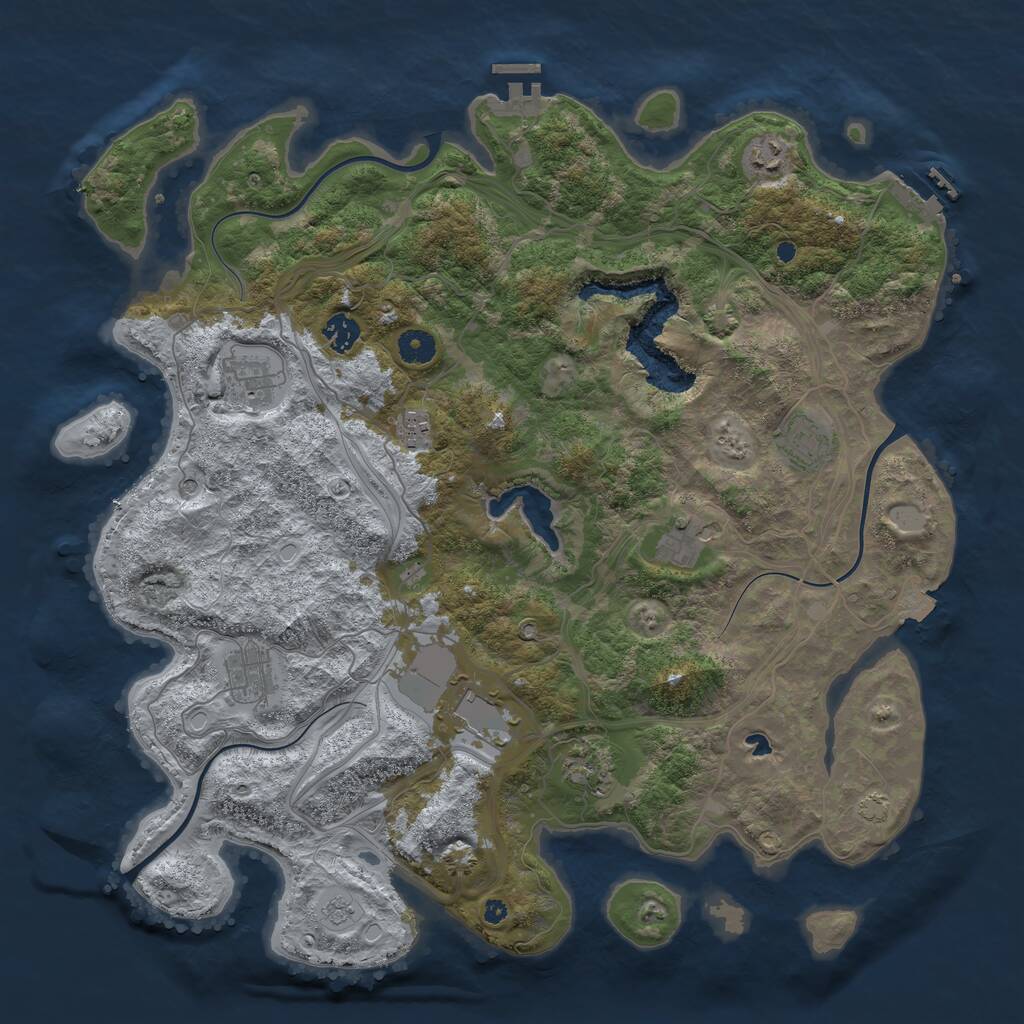 Rust Map: Procedural Map, Size: 4250, Seed: 1361808116, 15 Monuments