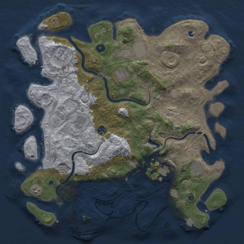 Rust Map: Procedural Map, Size: 4250, Seed: 1461570954, 15 Monuments