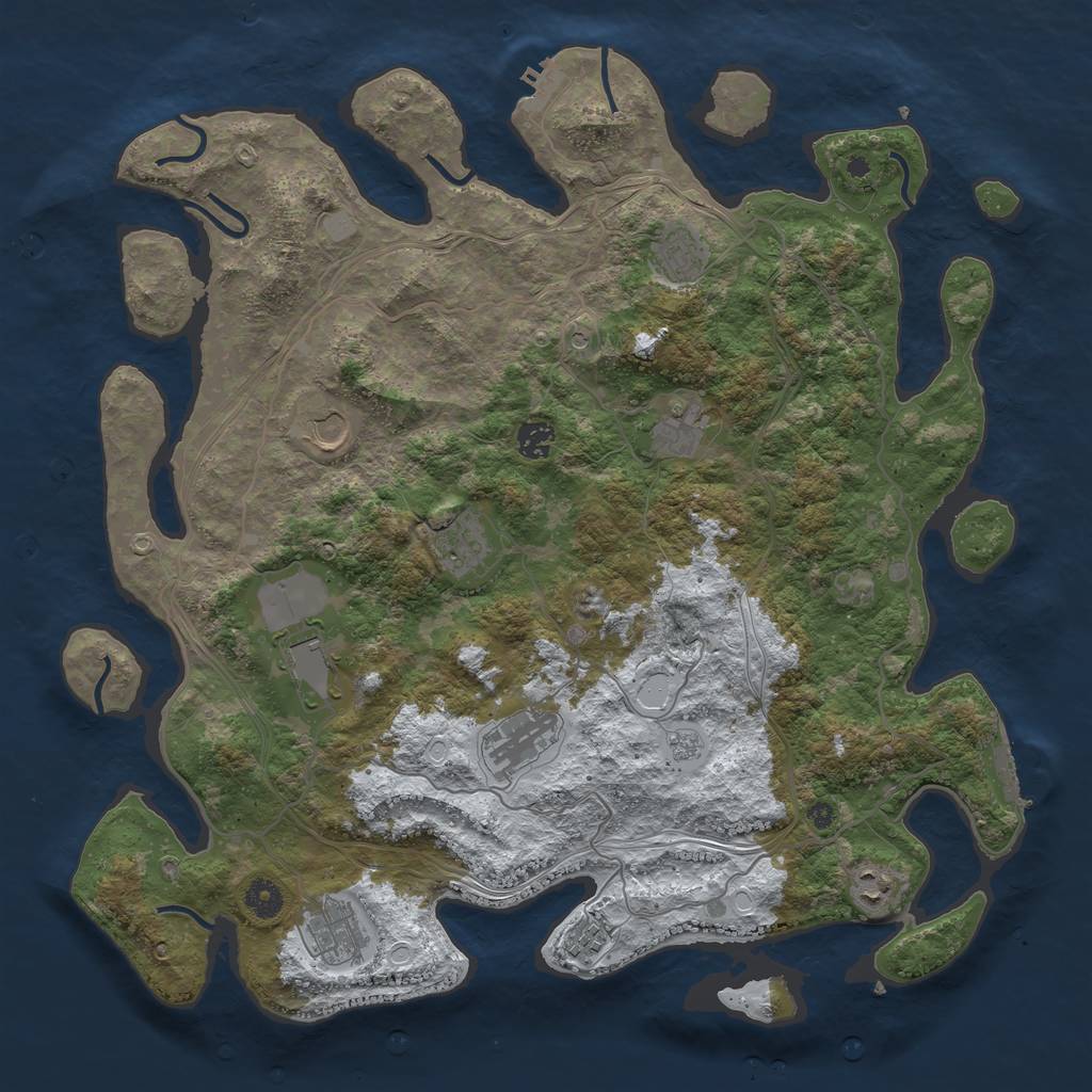 Rust Map: Procedural Map, Size: 4250, Seed: 1419300201, 19 Monuments