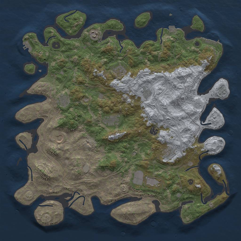 Rust Map: Procedural Map, Size: 4500, Seed: 110110111, 18 Monuments