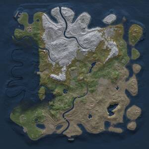 Thumbnail Rust Map: Procedural Map, Size: 4500, Seed: 392062568, 17 Monuments