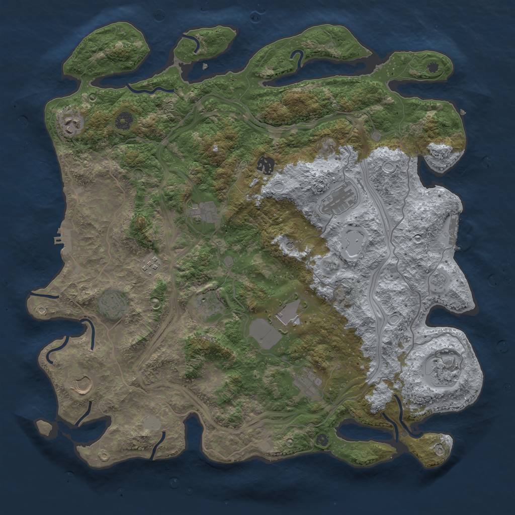 Rust Map: Procedural Map, Size: 4250, Seed: 8957791, 18 Monuments