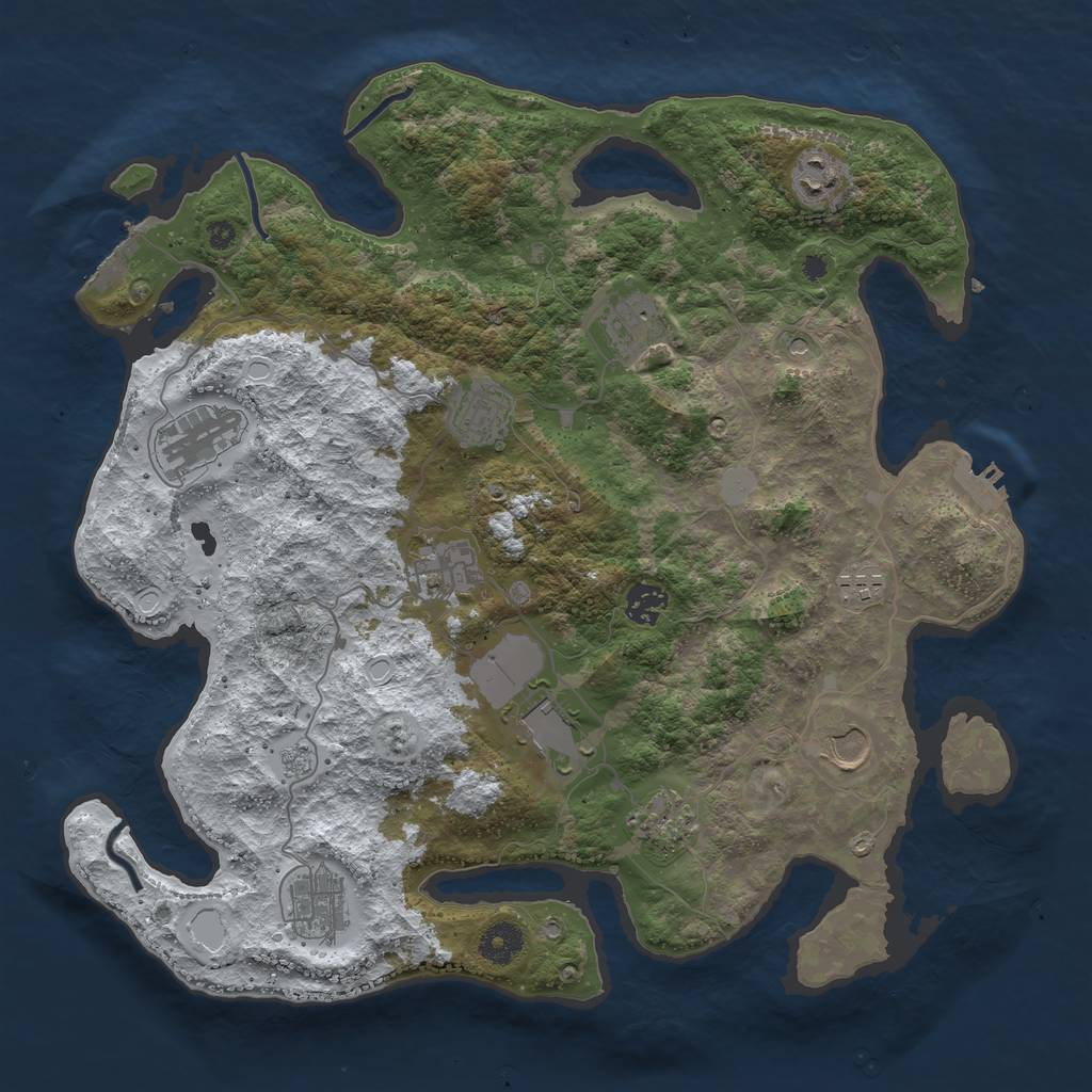 Rust Map: Procedural Map, Size: 3850, Seed: 97755, 20 Monuments