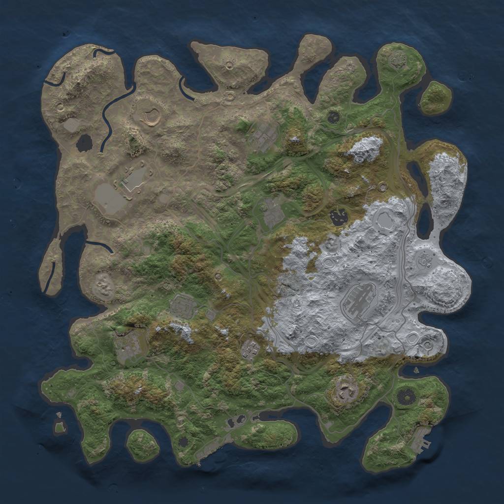Rust Map: Procedural Map, Size: 4250, Seed: 1200062735, 18 Monuments