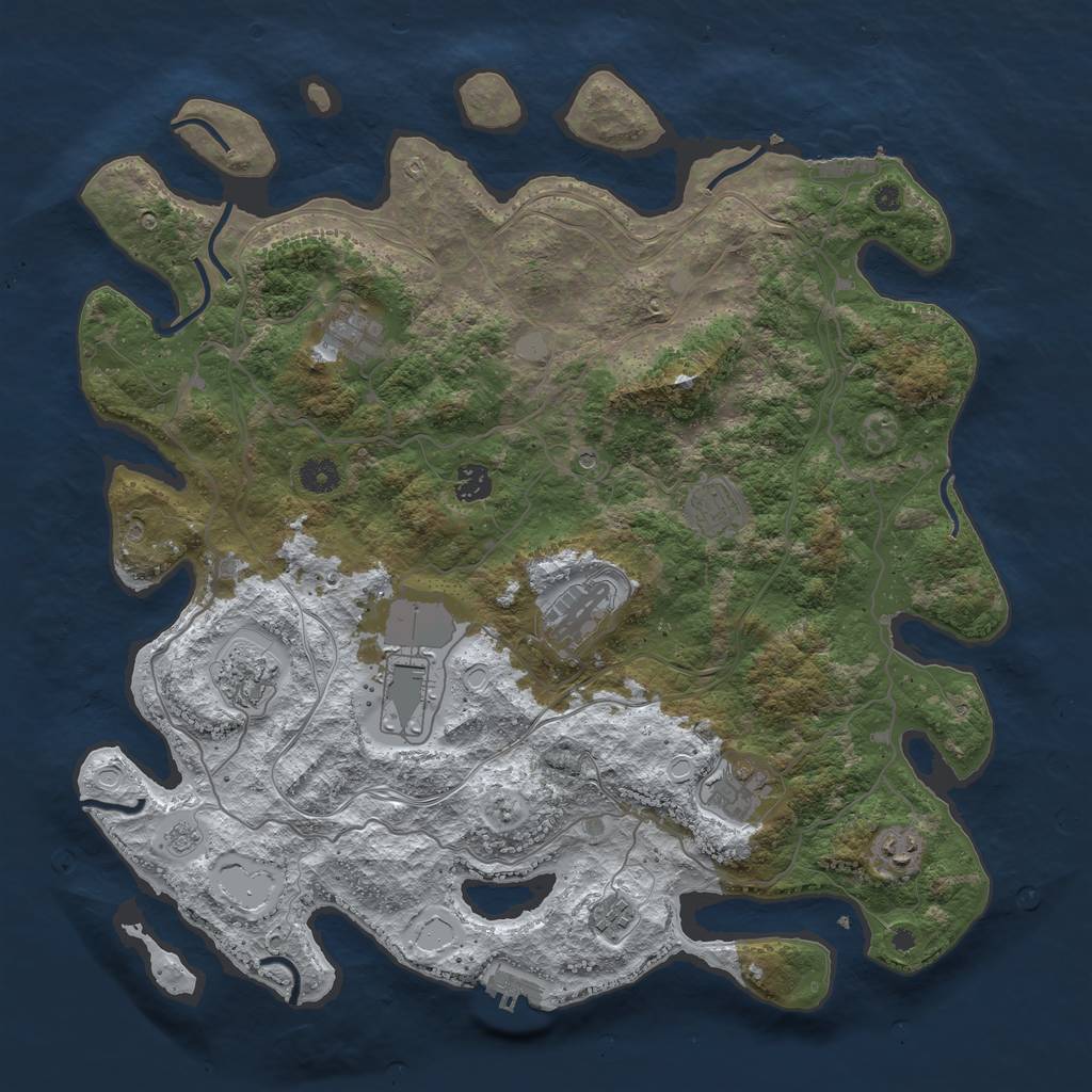 Rust Map: Procedural Map, Size: 4250, Seed: 585525823, 18 Monuments