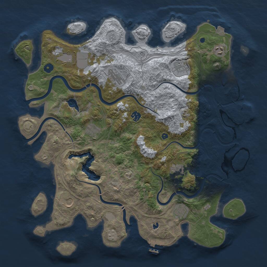 Rust Map: Procedural Map, Size: 4250, Seed: 470779511, 16 Monuments