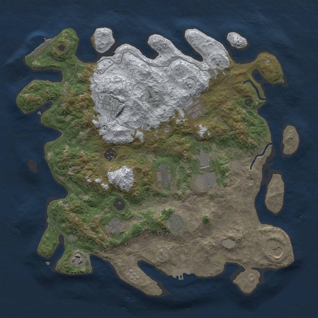 Rust Map: Procedural Map, Size: 4000, Seed: 1392652420, 19 Monuments