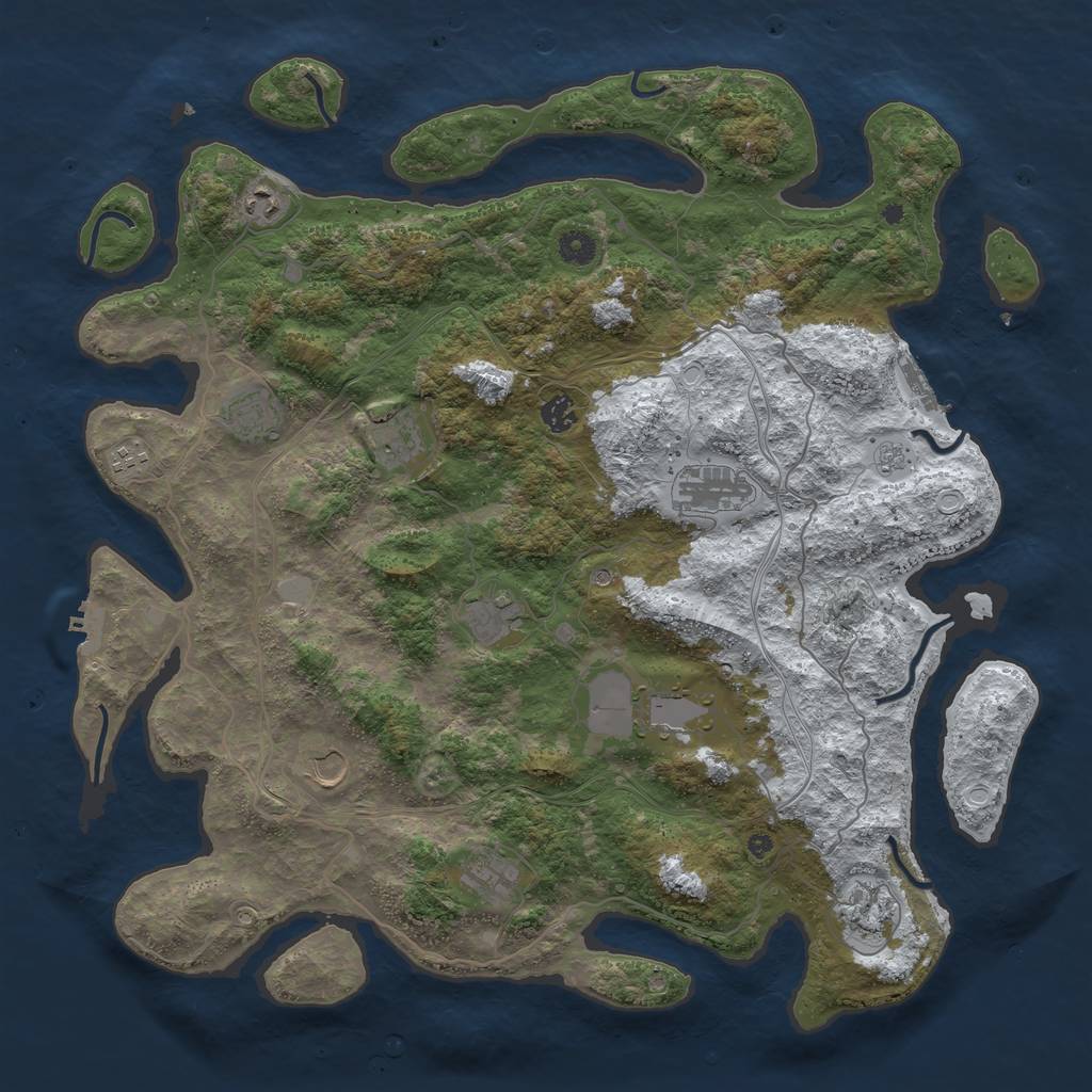Rust Map: Procedural Map, Size: 4500, Seed: 559963679, 20 Monuments