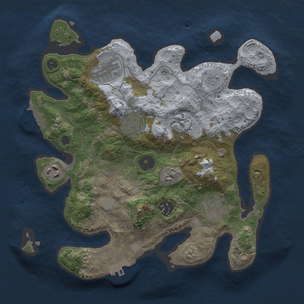 Rust Map: Procedural Map, Size: 3000, Seed: 851985409, 15 Monuments