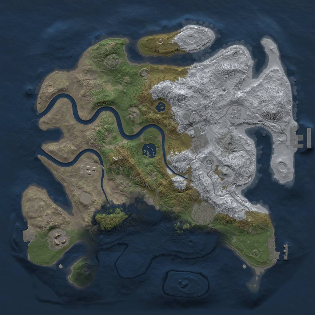 Rust Map: Procedural Map, Size: 3200, Seed: 415386486, 12 Monuments