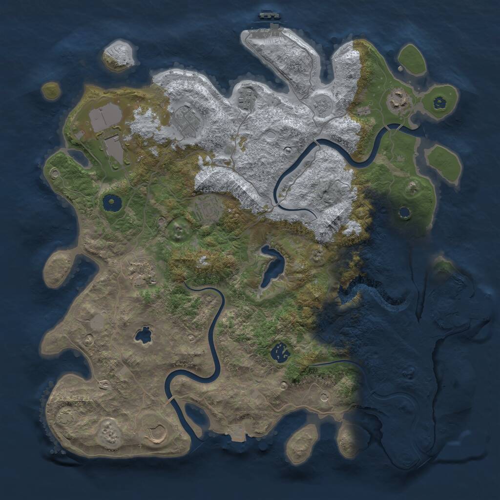 Rust Map: Procedural Map, Size: 4000, Seed: 1518606206, 14 Monuments