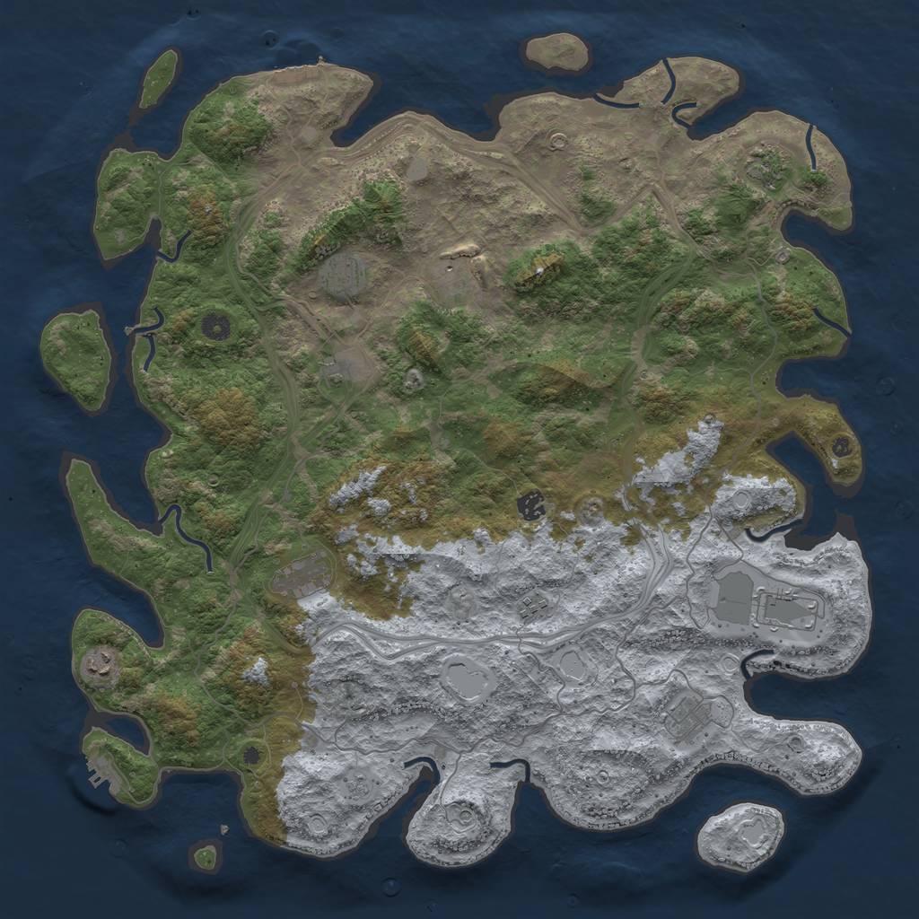 Rust Map: Procedural Map, Size: 4800, Seed: 1896613263, 19 Monuments