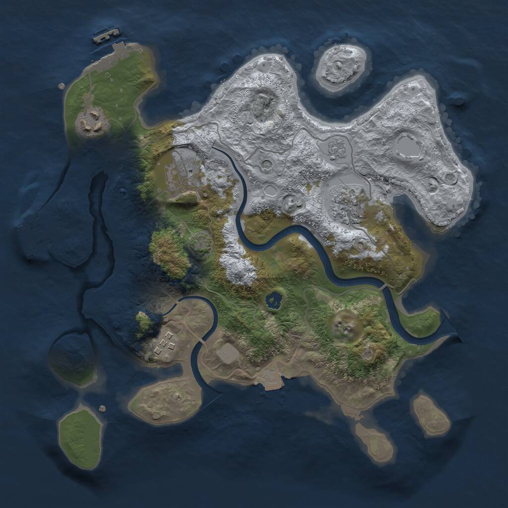 Rust Map: Procedural Map, Size: 3000, Seed: 124798, 10 Monuments
