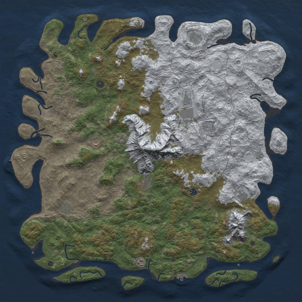 Rust Map: Procedural Map, Size: 6000, Seed: 53486, 20 Monuments