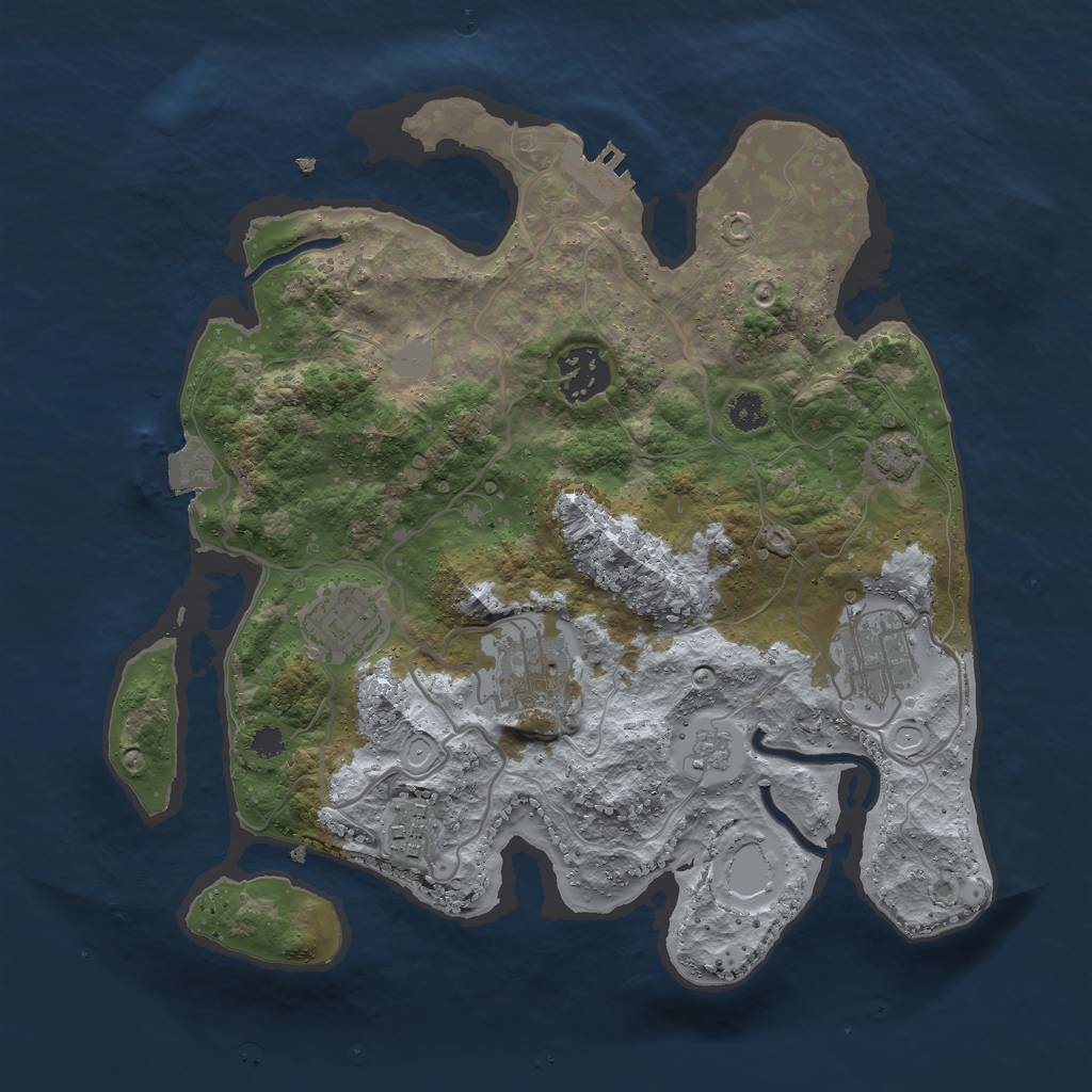 Rust Map: Procedural Map, Size: 3000, Seed: 787988452, 11 Monuments
