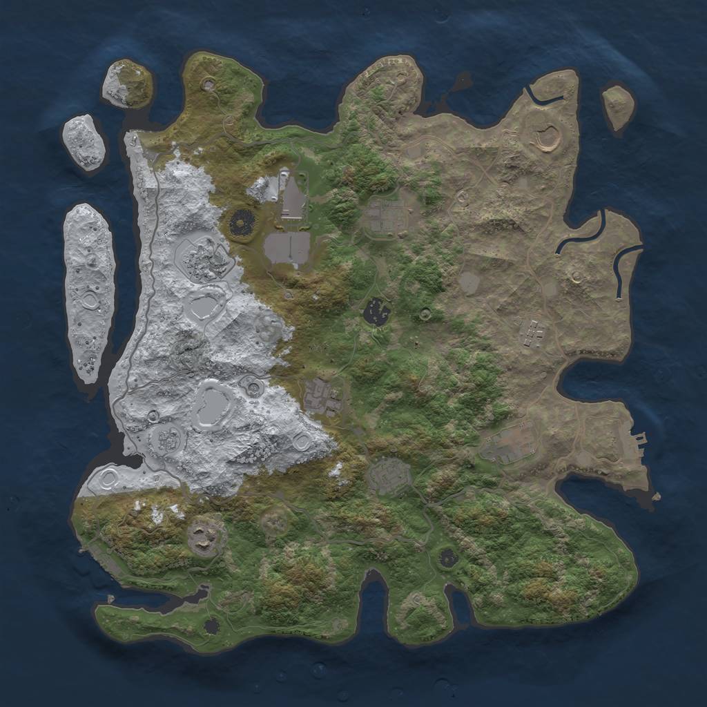 Rust Map: Procedural Map, Size: 4000, Seed: 63616773, 19 Monuments