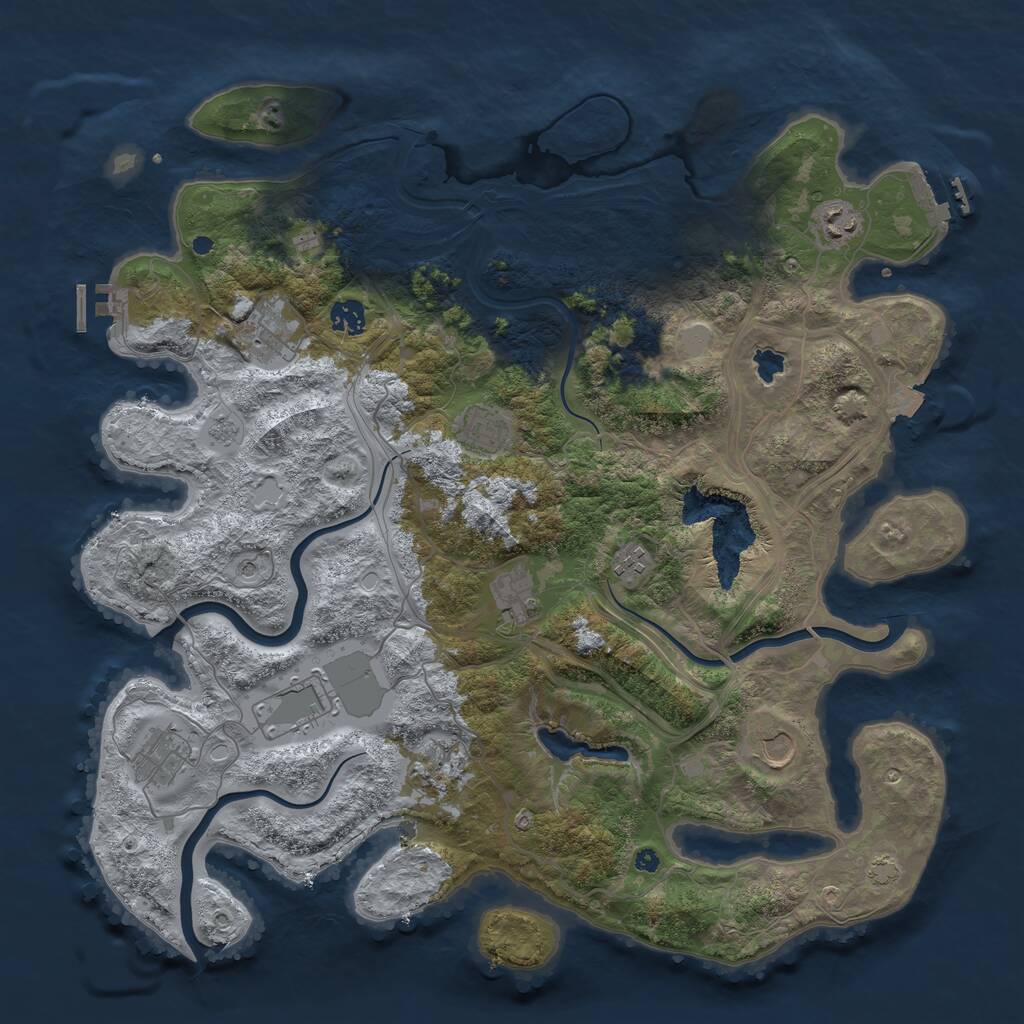 Rust Map: Procedural Map, Size: 4250, Seed: 13445444, 16 Monuments