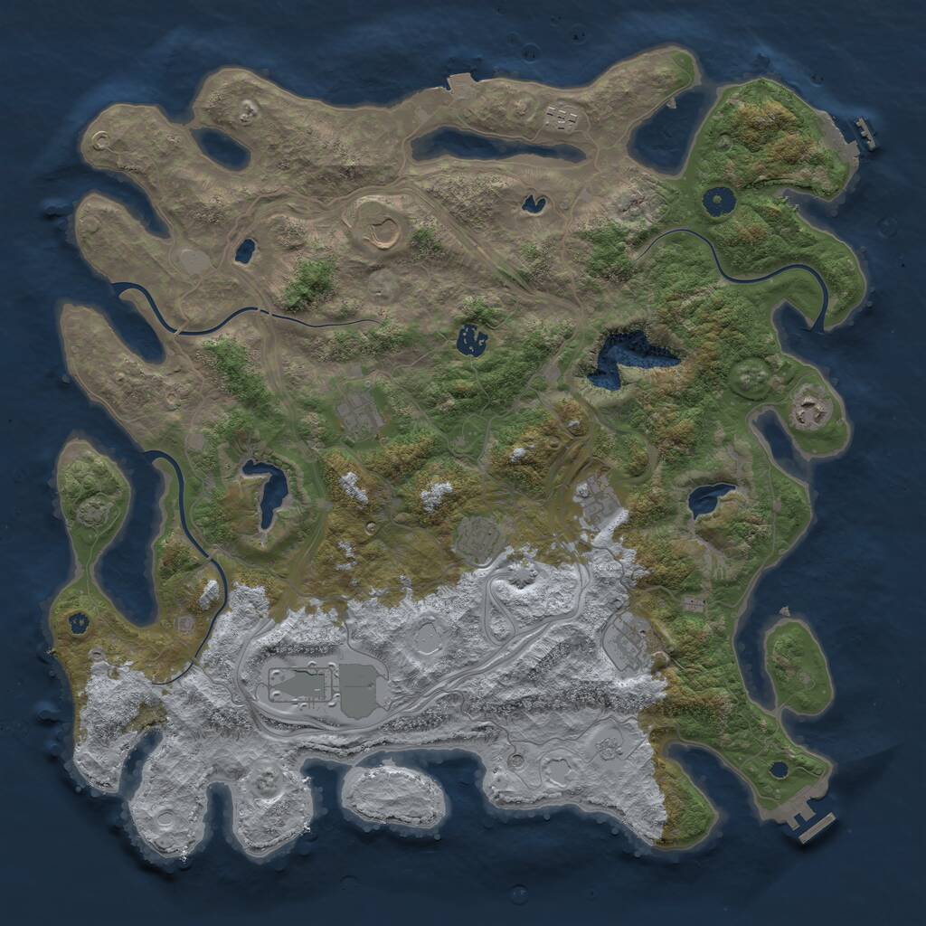 Rust Map: Procedural Map, Size: 4500, Seed: 91302162, 15 Monuments