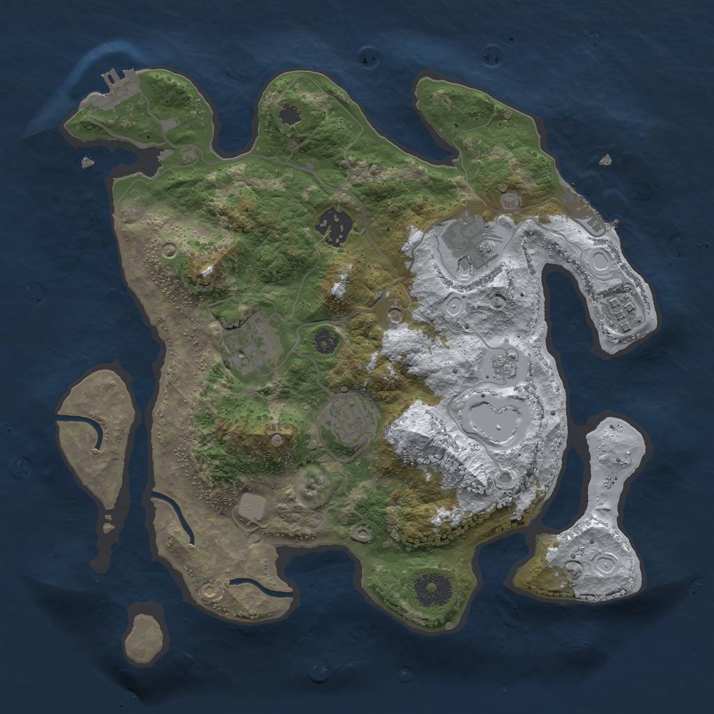 Rust Map: Procedural Map, Size: 3000, Seed: 495986, 14 Monuments