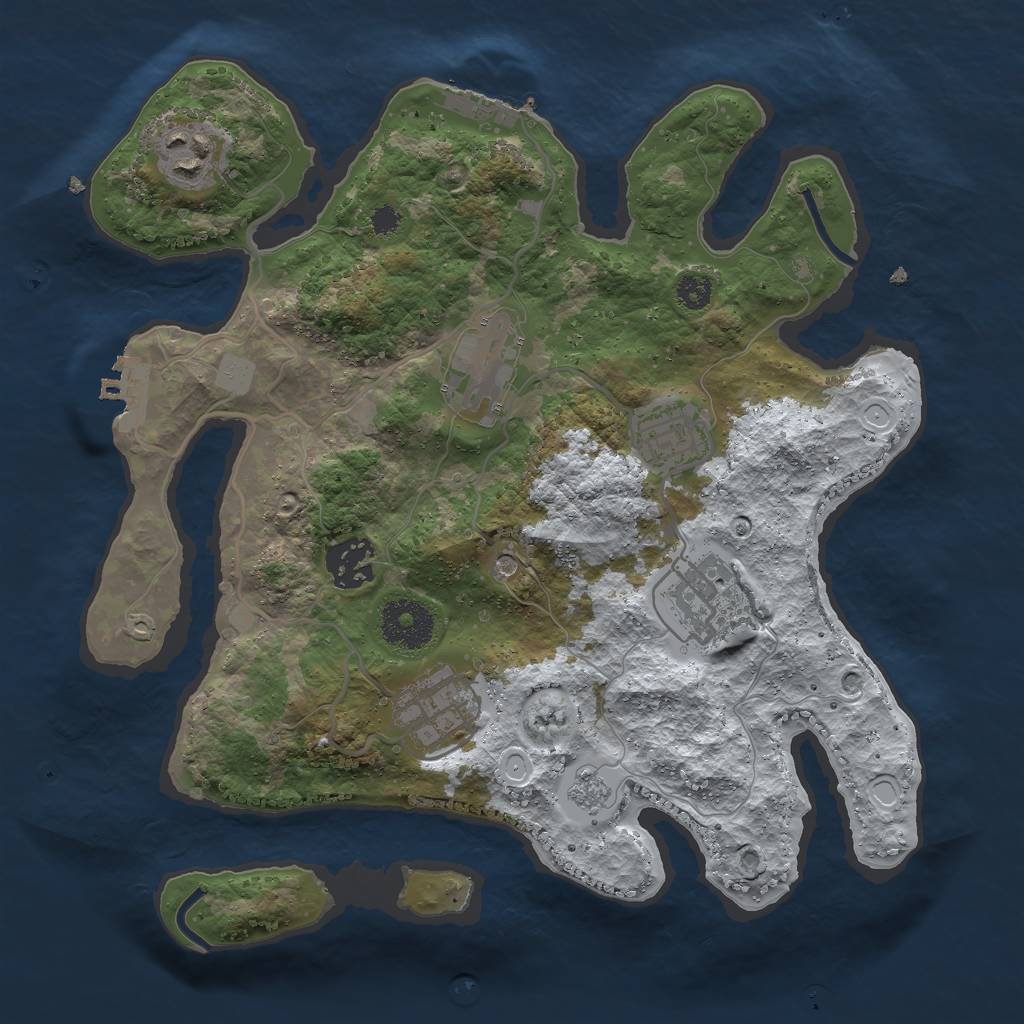 Rust Map: Procedural Map, Size: 3000, Seed: 323831897, 15 Monuments