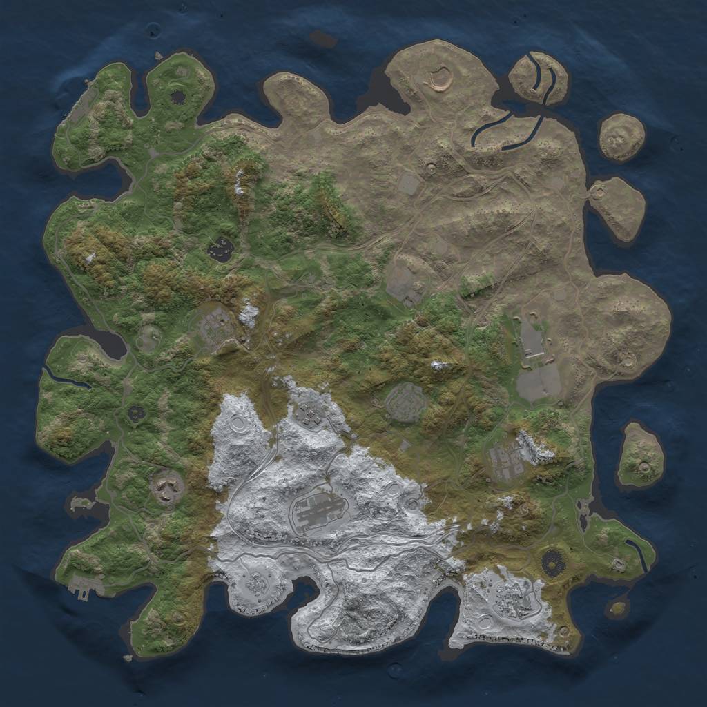Rust Map: Procedural Map, Size: 4250, Seed: 363576575, 20 Monuments