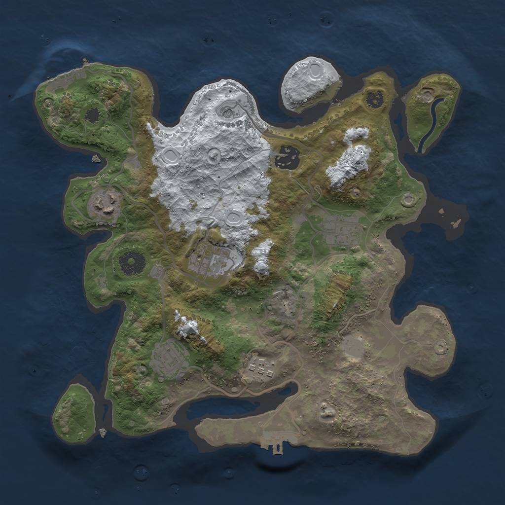 Rust Map: Procedural Map, Size: 3000, Seed: 480727, 14 Monuments