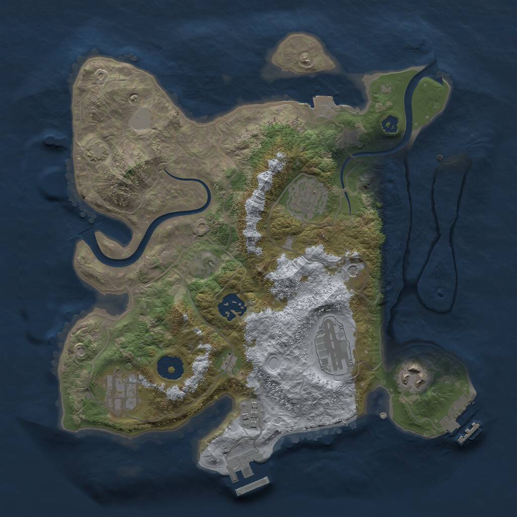 Rust Map: Procedural Map, Size: 3000, Seed: 144323210, 11 Monuments
