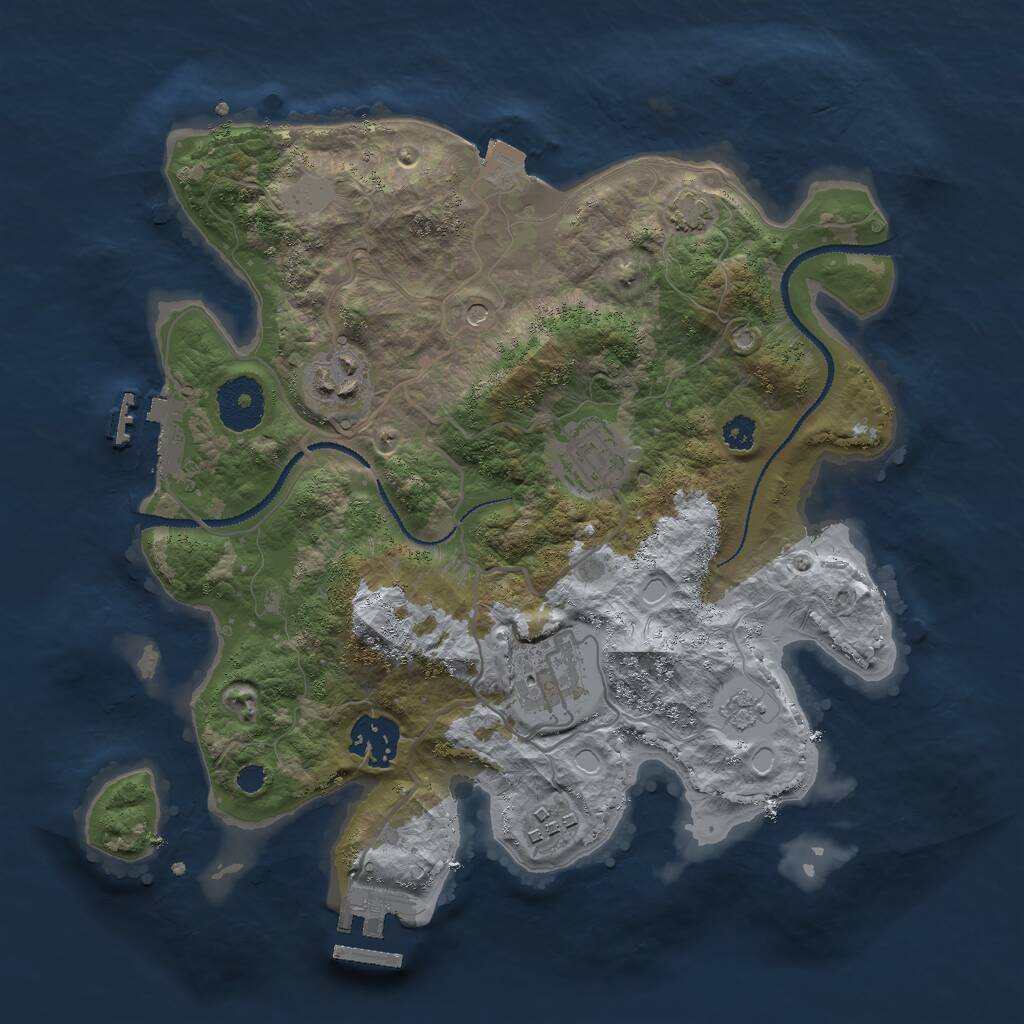 Rust Map: Procedural Map, Size: 3000, Seed: 511054, 11 Monuments