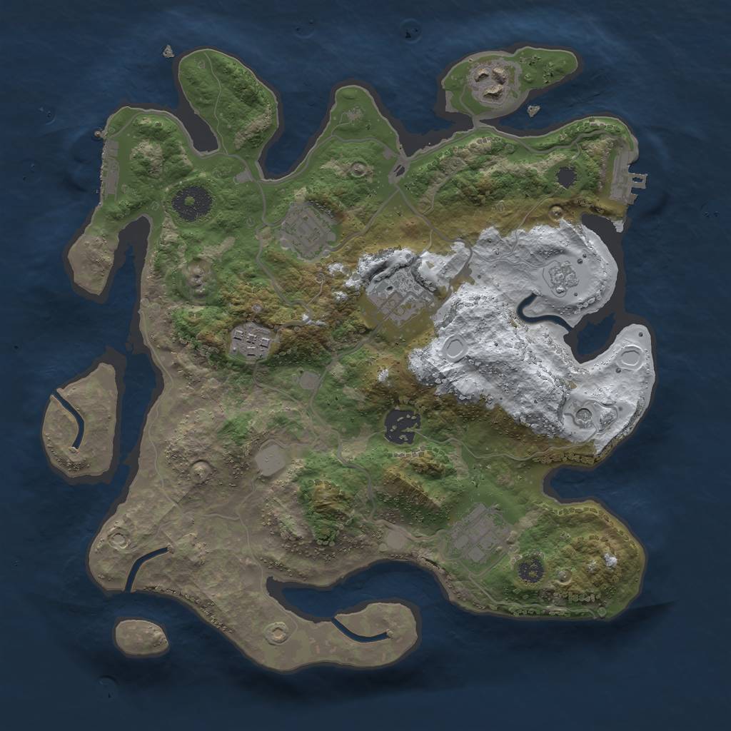 Rust Map: Procedural Map, Size: 3000, Seed: 277299, 15 Monuments