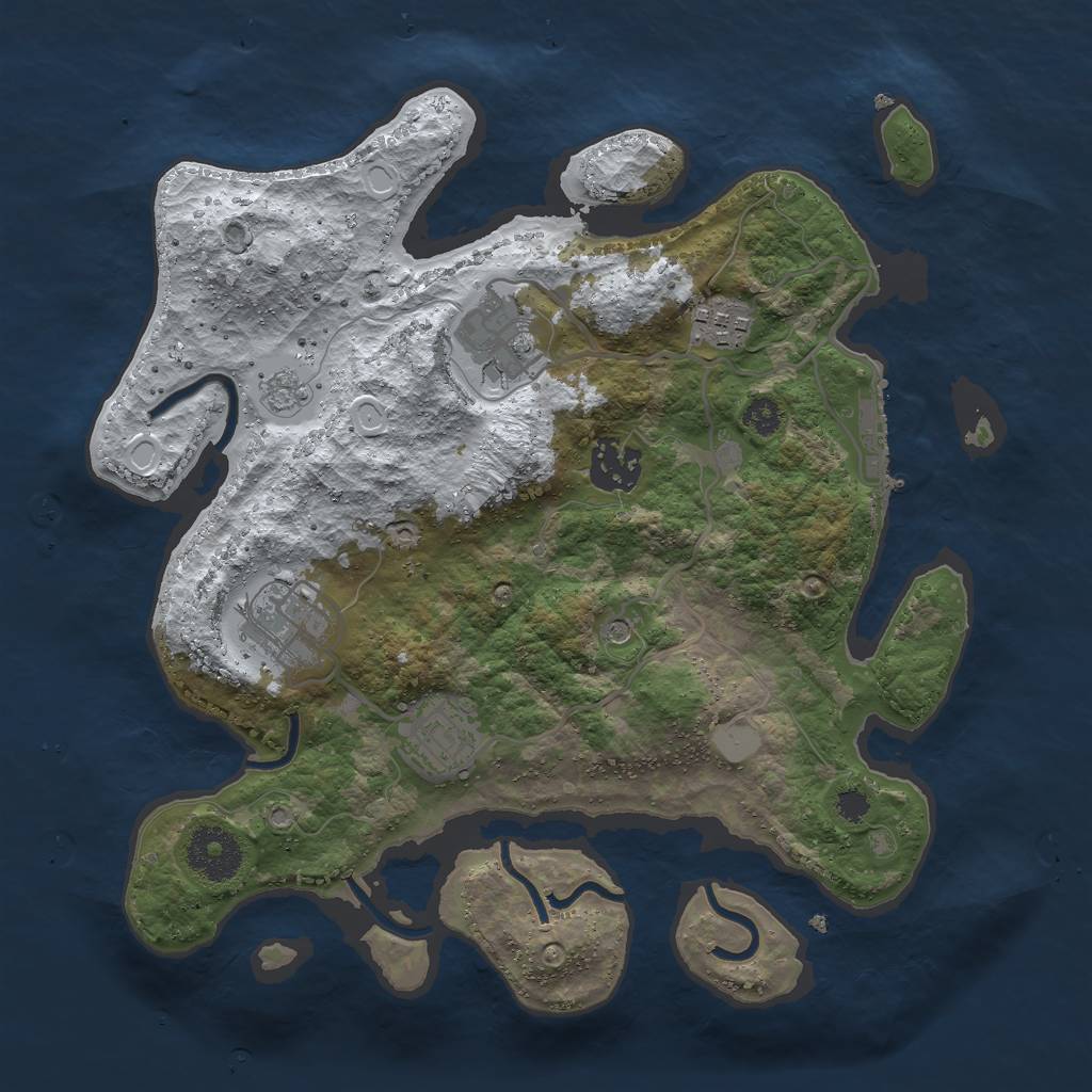 Rust Map: Procedural Map, Size: 3000, Seed: 989094, 13 Monuments
