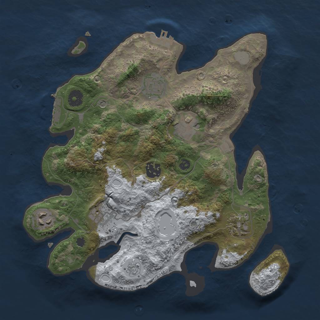 Rust Map: Procedural Map, Size: 3000, Seed: 182, 15 Monuments