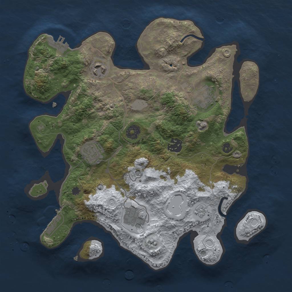 Rust Map: Procedural Map, Size: 3000, Seed: 369272, 14 Monuments