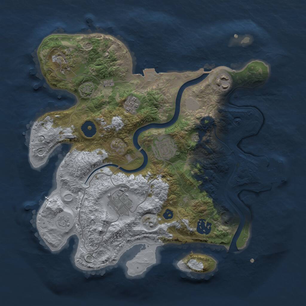 Rust Map: Procedural Map, Size: 3000, Seed: 882930, 11 Monuments
