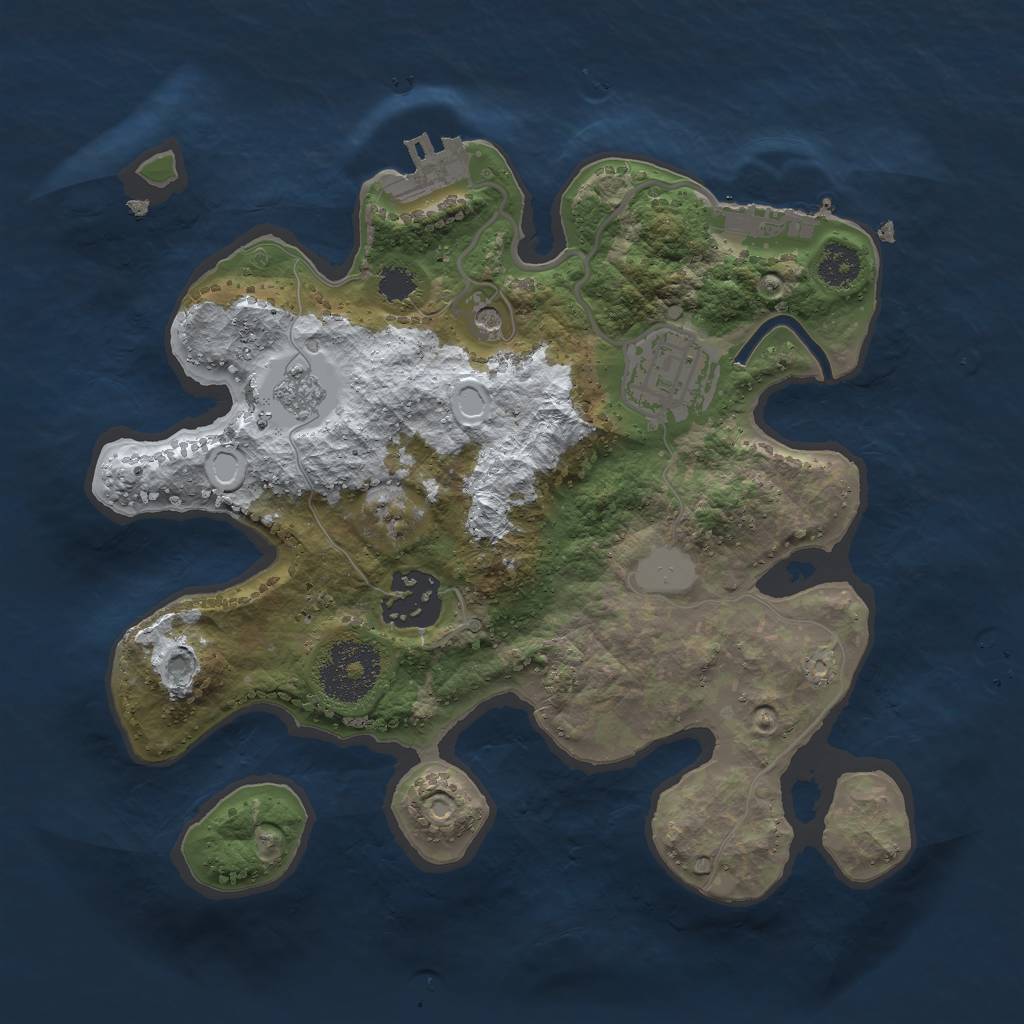 Rust Map: Procedural Map, Size: 2500, Seed: 2600, 11 Monuments