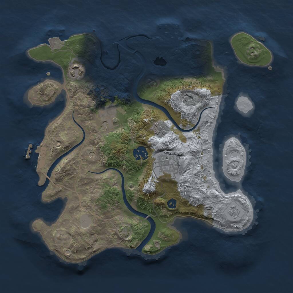 Rust Map: Procedural Map, Size: 3000, Seed: 879679, 11 Monuments