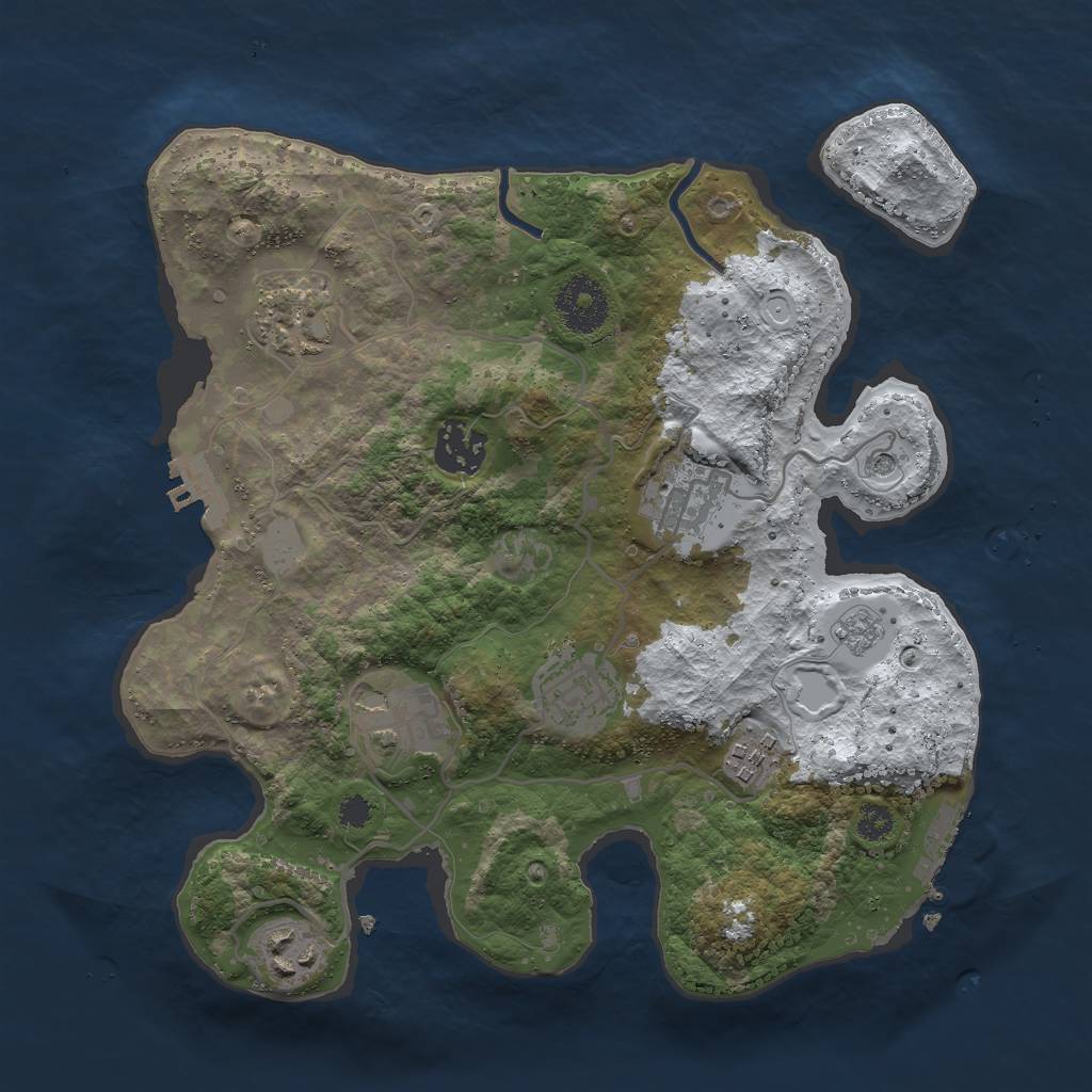 Rust Map: Procedural Map, Size: 3000, Seed: 629760, 16 Monuments