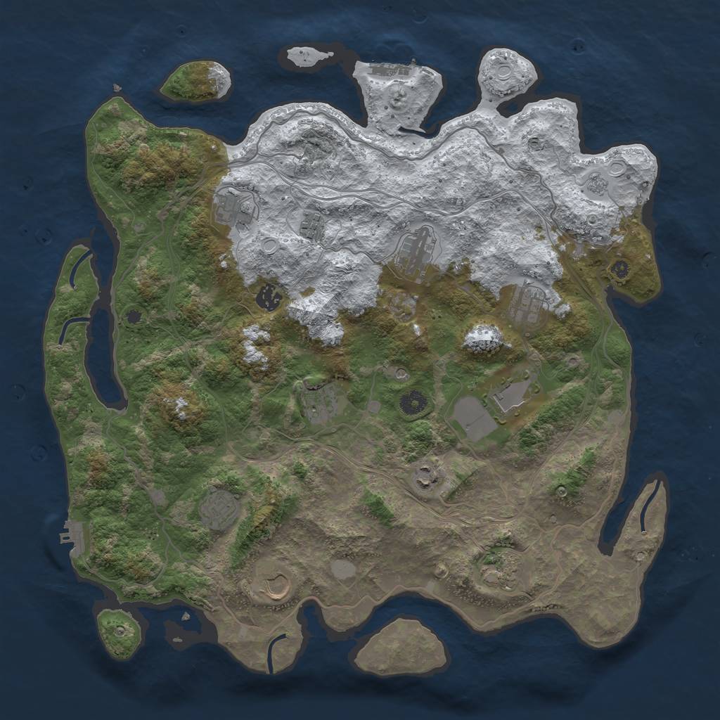 Rust Map: Procedural Map, Size: 4250, Seed: 1788504593, 20 Monuments
