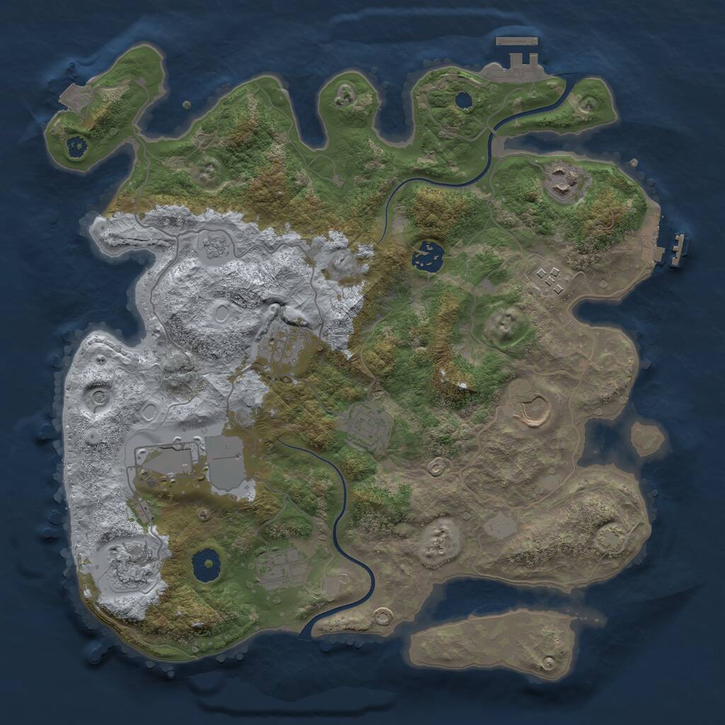 Rust Map: Procedural Map, Size: 3500, Seed: 481483934, 15 Monuments