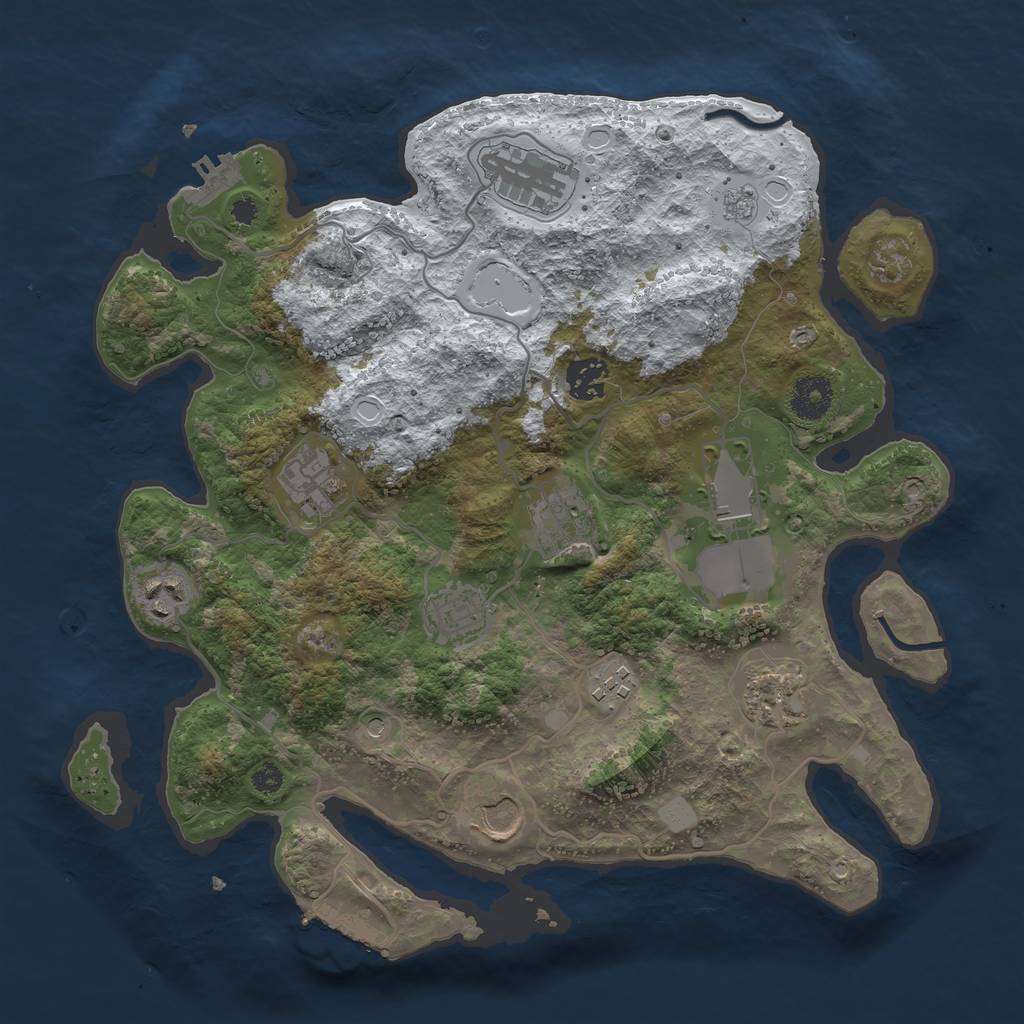 Rust Map: Procedural Map, Size: 3500, Seed: 1148572, 19 Monuments