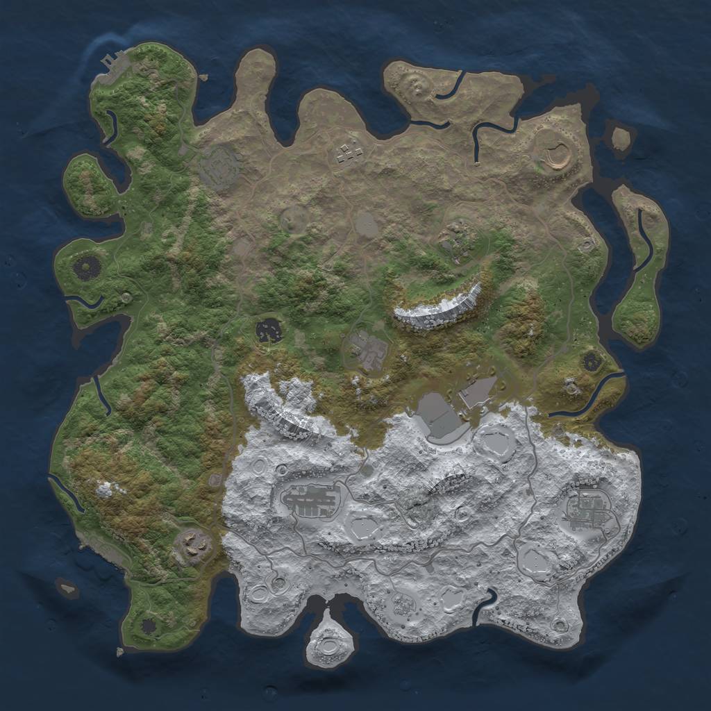 Rust Map: Procedural Map, Size: 4100, Seed: 50000, 19 Monuments