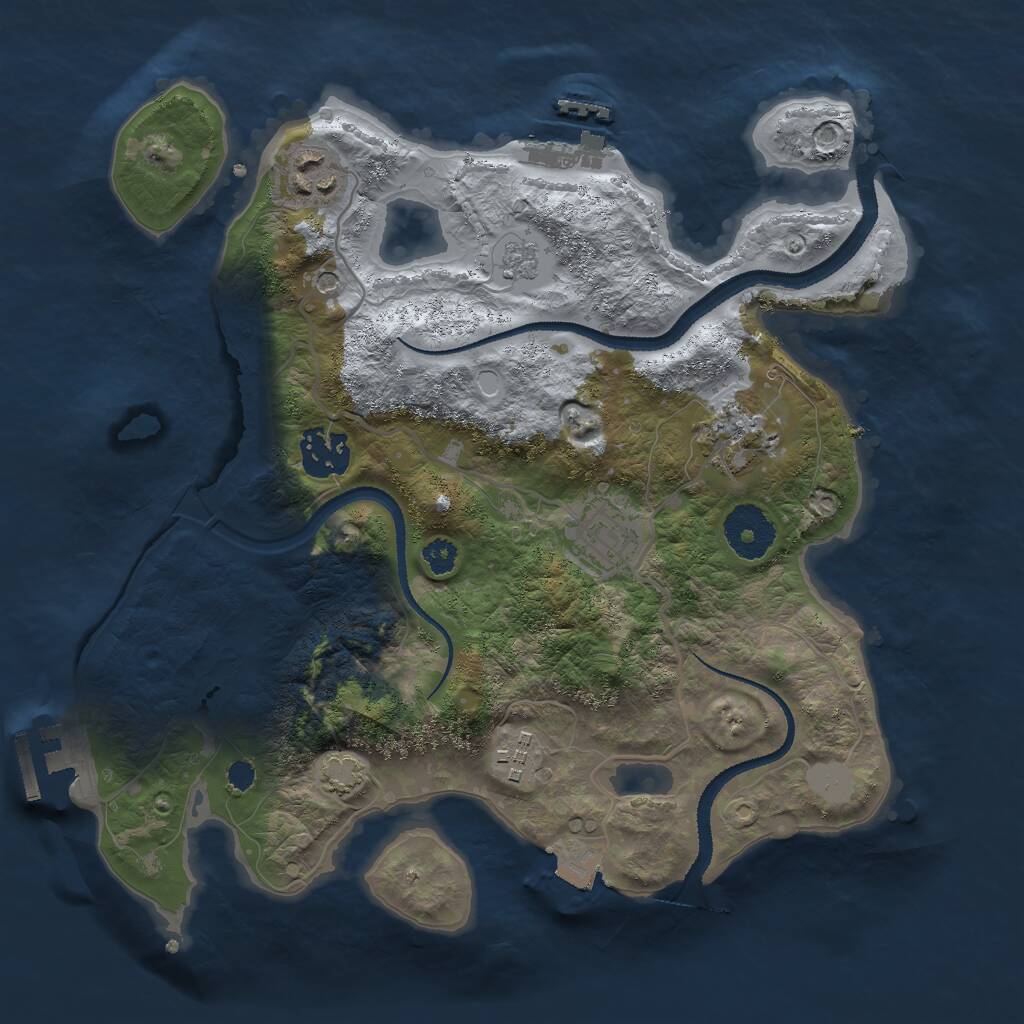 Rust Map: Procedural Map, Size: 3000, Seed: 451116, 11 Monuments